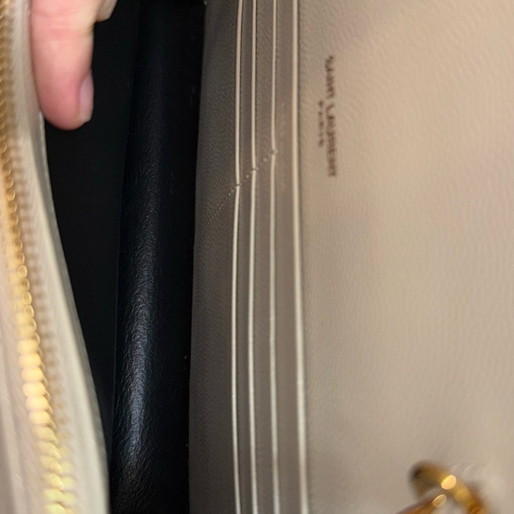 Saint Laurent Cassandre Envelope Chain Wallet WOC Ivory GHW - Picture 10 of 15